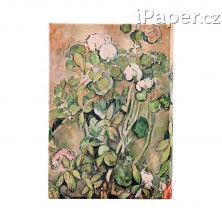 Diář Paperblanks 18měsíční 2025-2026 Cezanne’s Terracotta Pots and Flowers midi horizontální DE0709-