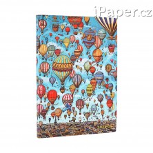 Diář Paperblanks 18měsíční 2025-2026 Balloon Festival Flexis midi horizontální FE0823-2