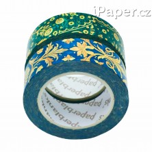 Washi páska Paperblanks Emerald Flower/Silk Sky PA1406-6