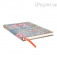 Diář Paperblanks 2026 Morris Pink Honeysuckle Flexis maxi horizontální FE0849-2