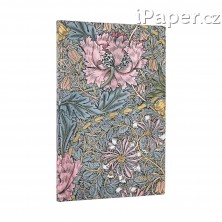 Diář Paperblanks 2026 Morris Pink Honeysuckle Flexis maxi horizontální FE0849-2