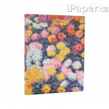 Diář Paperblanks 2026 Monet’s Chrysanthemums maxi vertikální DE0792-1