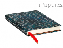 Paperblanks diář 2024 Blue Velvet mini horizontální DE0418-9