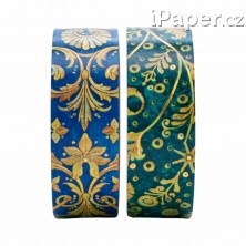 Washi páska Paperblanks Emerald Flower/Silk Sky PA1406-6