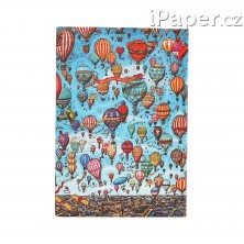Diář Paperblanks 18měsíční 2025-2026 Balloon Festival Flexis midi horizontální FE0823-2