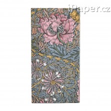 Diář Paperblanks 2026 Morris Pink Honeysuckle slim horizontální DE0749-5