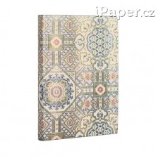 Paperblanks zápisník Ashta z kolekce Sacred Tibetan Textiles inspirované tkaninami z Tibetu. Měkká v